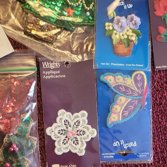 Assorted Holiday and Floral Embellishments Set